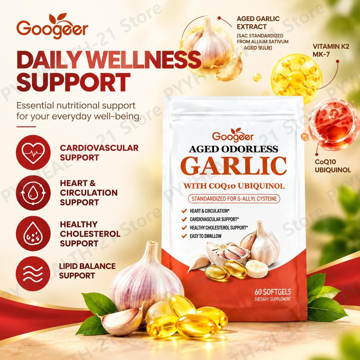 Aged Odorless Garlic Softgels  - Coq10 Ubiquinol Softgel 评论和价格