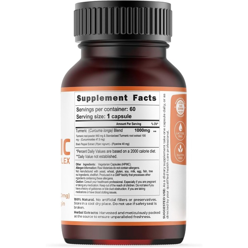 Turmeric Capsules 1000mg Conta - Turmeric Curcumin Capsule 评论和价格